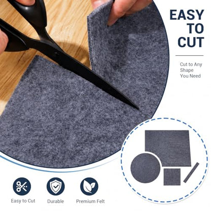 Non Slip Rug Pad 8x10 Ft, 1/8 Inch Thin Felt & Rubber Backing, Non Skid Rug Gripper for Hardwood Floors, Anti-Slip Carpet Pad for Area Rugs, Floor Protection, Moisture Resistant & Easy Trim