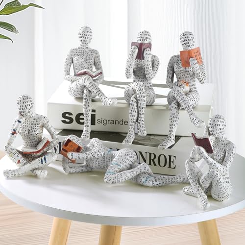 Home Decor Pulp Reading Women Thinker Statue Aesthetic Sculpture Room Decor Modern Abstract Decoration on Shelf Table Desk for Living Room Office Bedroom A