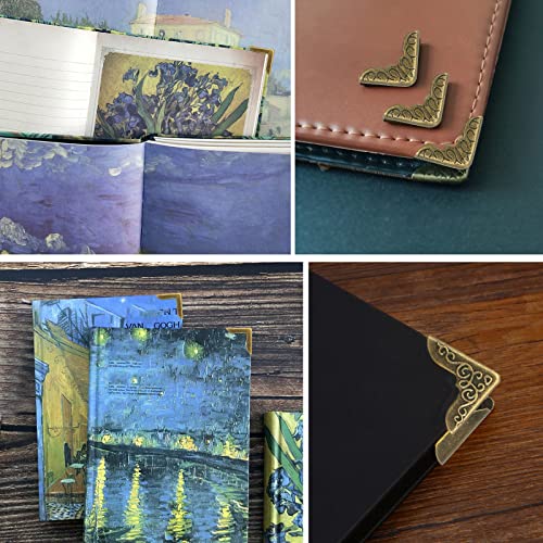 96PCS Metal Book Corner Protector, 24 Styles Iron Guard Edge Cover, Vintage Metal Decorative Cover Pad, for School Book Album Scrapbook Notebook, Desk Jewelry Case Box Gifts (Package A)