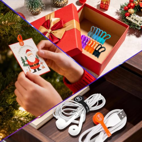 Cable Cord Organizer Magnetic Cord Organizers Twist Tie Magnet Clips Cord Wrap Keepers For Charging Cord Headphone Cord Holder Silicone Cable Strap Appliance Fridge Bookmark Whiteboard Keychain 14PACK