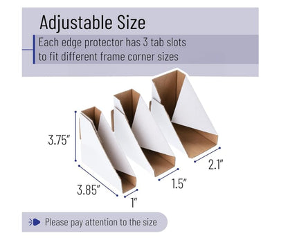 Mr. Pen- Adjustable Cardboard Corner Protectors, Fits 1", 1.5", 2.1" Frames | 120 Pack, Bulk Edge Protectors for Shipping, Paintings, Picture Frame, Packing Item Edge Protection