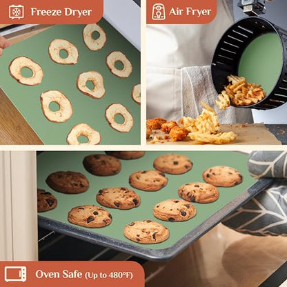 GTJ Silicone Baking Mat Roll, Reusable Baking Sheet Liners, 12 in x 6 ft | Free Cut to Size, Food-Grade, Non-Stick, Non-Slip, For Dough, Pastry, Air Fryer, Freeze Dryer, Oven Pan, Kitchen Counter