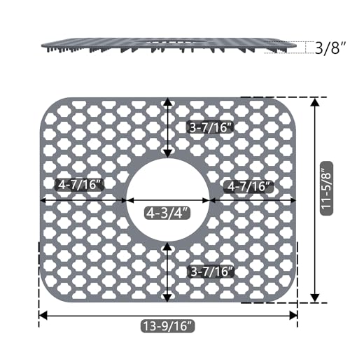 Silicone Sink Protector Kitchen Sink Mat 2 Pack 13... (Gray | Silicone)