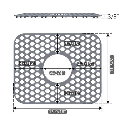 Silicone Sink Protector Kitchen Sink Mat 2 Pack 13... (Gray | Silicone)