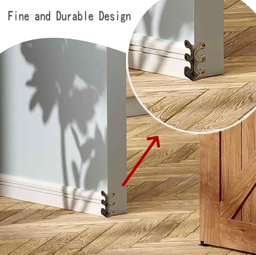 Skirting Board Corner Protectors Solid Brass Baseboard Corner Protectors, Vintage Metal Corner Protector Table Corner Perimeter Cover Safety Bracket with Screws (Bronze*10Pcs)