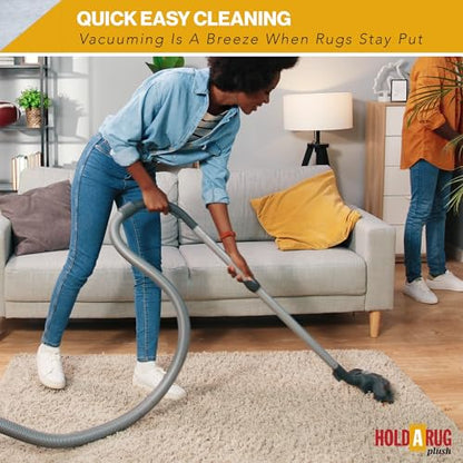 Hold-a-Rug Plush 2' x 4' Nonskid, Nonslip Rug Pad, Reversible Gripper, ¼ Thick, Safe for All Floors and Carpet, Keep Area Rugs Secure