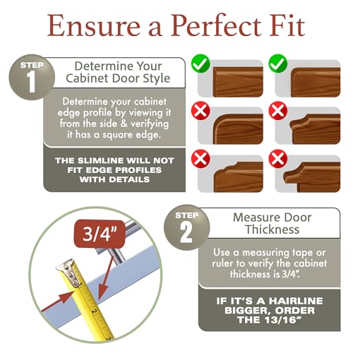 Slimline Cabinet Edge Protector - Prevents Chipping, Wear, Discoloration - Drawer Edge Guard, Bumper for Drawer - Easy Slip-On Installation - 3/4" Thick, 18" Length, White Pack of 4