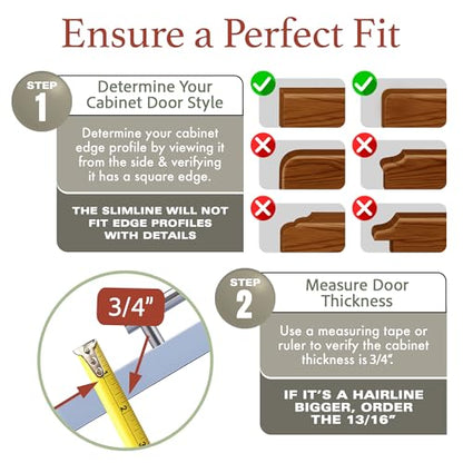 Slimline Cabinet Edge Protector - Prevents Chipping, Wear, Discoloration - Drawer Edge Guard, Bumper for Drawer - Easy Slip-On Installation - 3/4" Thick, 18" Length, White Pack of 4