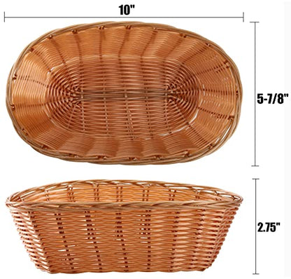 Yesland 12 Pack Plastic Oval Basket Small Gift Baskets, Food Storage Basket & Fruit Basket, 10 x 5.8 x 2.75 Inches Bread Basket Bin for Kitchen, Restaurant, Centerpiece Display, Christmas Gifts