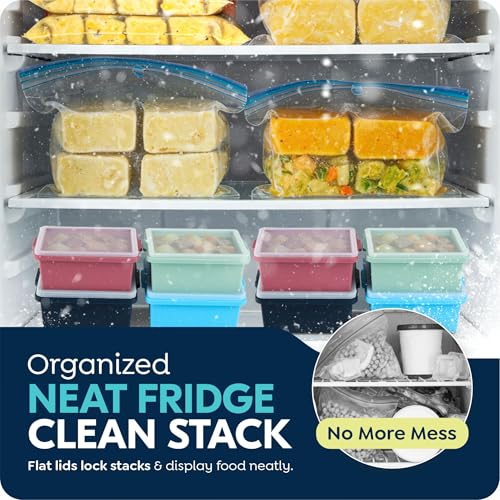 Silicone Soup Freezer Molds with Lids, 2 Cup Extra Large Ice Cube Tray, BPA-Free, Perfect for Freezing Broth, lasagna, Baked Goods, Meal Prepping and More, Dishwasher, Microwave & Oven Safe - 4 Pack