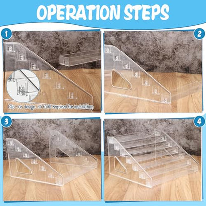 2 Pack 7 Tier Sunglass Organizer Stand, Versatile Clear Acrylic Sunglass Holder Display Stand Sunglass Storage Tray for Highlighting Glasses Makeup Nail Polish Graded Cards