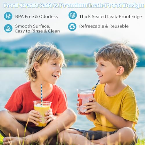 380 Pack Reusable Ice Cubes for Drinks, Transparent Square | BPA-Free Plastic, Refreezable and Washable, No Dilution, for Whiskey, Coffee, Coolers, Parties and Camping