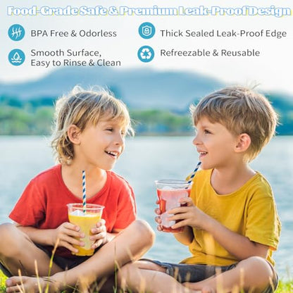 380 Pack Reusable Ice Cubes for Drinks, Transparent Square | BPA-Free Plastic, Refreezable and Washable, No Dilution, for Whiskey, Coffee, Coolers, Parties and Camping