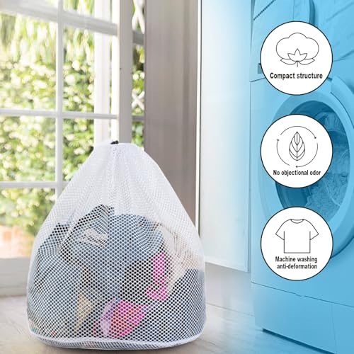 Extra Large Mesh Laundry Bags Washing Bag 2Pack Delicates Bag and Pull net style Laundry Bag Jumbo for Washing Machine Large Mesh Bags for Blankets, Bedding, Coats, Toys (2PCS-XXXL)