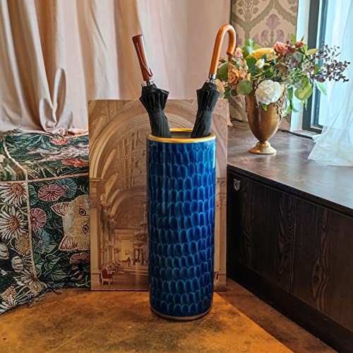 24''H Contemporary Umbrella Stand Umbrella Bucket Umbrella Rack | Umbrella Holder Barrel Floor Vase Modern Style for Canes Walking Sticks for Entryway Porch Indoor