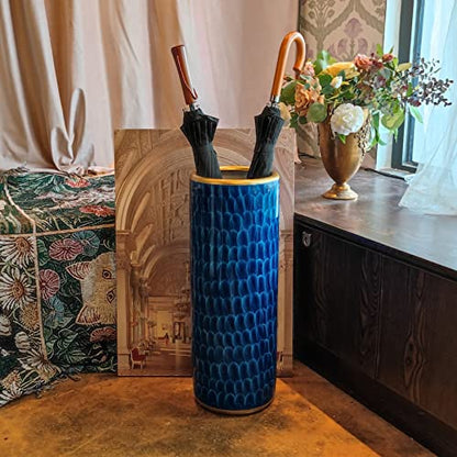 24''H Contemporary Umbrella Stand Umbrella Bucket Umbrella Rack | Umbrella Holder Barrel Floor Vase Modern Style for Canes Walking Sticks for Entryway Porch Indoor