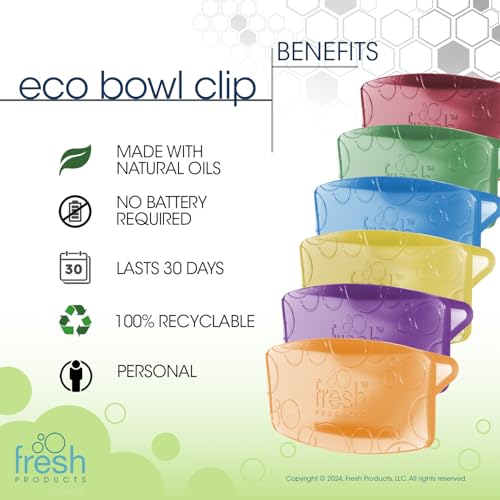 Fresh Products Toilet Bowl Eco Bowl Clip 2.0 Toilet Bowl Air Freshener - Sample Pack (8 Scents)