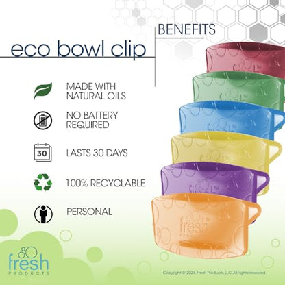 Fresh Products Toilet Bowl Eco Bowl Clip 2.0 Toilet Bowl Air Freshener - Sample Pack (8 Scents)