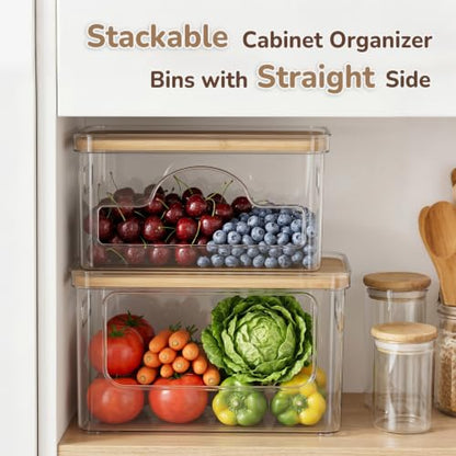 Potato and Onion Storage Bin for Pantry Organizers Straight Side, Stackable, 2 Set