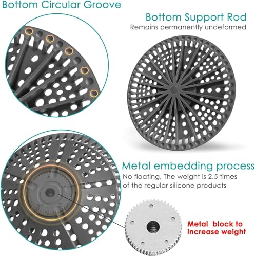 Shower Drain Hair Catcher, 5.5in Shower Hair Catcher Large Premium Silicone Drain Protector Strainer, Shower Drain Cover for Shower Room, Floor Drain, Bathroom Sink, Dark Grey