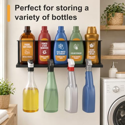 4Pcs Wall-Mounted Aerosol Spray Can Holder for Garage and Workspace | Steel Multi Hole Spray Bottle Rack, Flexibly Utilize Storage Space, Black Powder-Coated, No Assembly Required