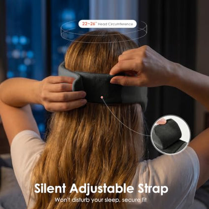Sleep Masks for Women Men, Light Blocking Eye Masks for Sleeping, Soft No Pressure Breathable Blindfold for Restful Sleep, Suitable for Airplane Travel Essentials, Relaxation Gifts for Women (Gray)