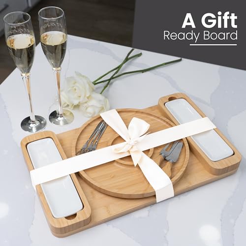 Charcuterie Boards Set, Bamboo Cheese Tray with Serving Accessories | Meat and Veggie Appetizer Platter, Movie Nights, Family Gatherings, Picnic Essentials, Dinner Party Hosting, Wine Nights, BBQ