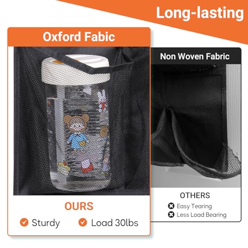 2 Packs Narrow Over the Door/Wall Shoe Organizer, Small Hanging Shoe Rack for Closet with Clear Mesh Pocket for Bathroom, RV, Pantry, Camping (Black)