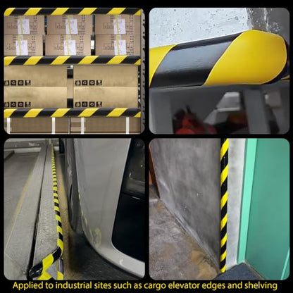 Wall Edge Corner Guards 196.9in (5m), Yellow & Black Foam Protector Padding with Self Adhesive Backing for Garage Walls, Shelves, Corners & Equipment Protection