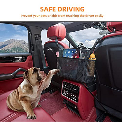 WLLWOO Car Net Pocket Organizer Purse Holder Console Front Seat Storage | Multi Pocket Car Seat Organize Bag Handbag Holder Between Seats Back Barrier