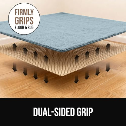 GORILLA GRIP® Premium Dual Sided Thick 5x7 Rug Gripper Pad for Hardwood Floors, Breathable Slip Resistant Pad Grips Under Carpet Area Rugs for Hard Surface Floor Protection, Easy Trim Mats, Beige