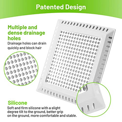 Aluvor Shower Drain Hair Catcher,Quality Shower Strainer Drain Cover | Square Hair Catcher Shower Drain for Bathroom Floor, Shower Hair drain Catcher to Keep Away from Clogged Drain -No Rust!