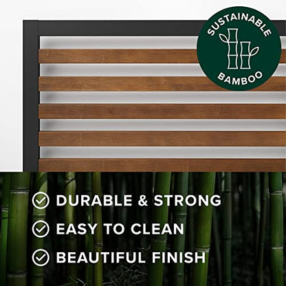 Zinus Kai Bamboo and Metal Platform Bed Frame with Headboard, Brown, Queen | No Box Spring Needed, Durable Construction, Minimalist Modern Design, Easy Assembly