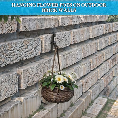 Lewufe Stainless Steel Brick Wall Clips, Brick Hooks Clamp Outdoor Heavy Duty 1-3/4" to 2-1/2" Brick Hook Brick Hangers No Drill, 6 Packs