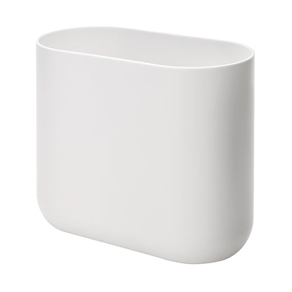iDesign Small Slim Plastic Bathroom Trash Can, White | Bedroom, Office, Desk, Dorm