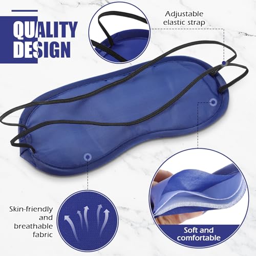 Tarpop 200 Pcs Eye Mask Sleeping Blindfold Eye Cover with Adjustable Strap for Games Party Team Building Travel Individually Wrapped Sleep Mask for Women Men (Blue)