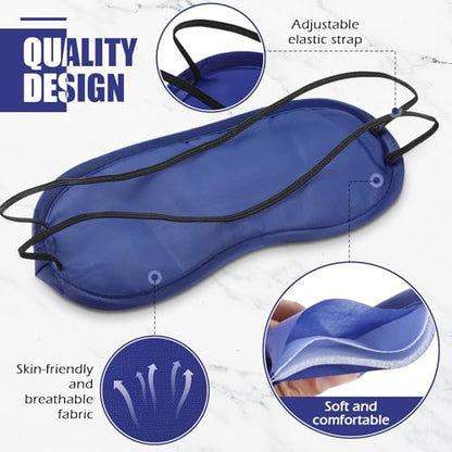 Tarpop 200 Pcs Eye Mask Sleeping Blindfold Eye Cover with Adjustable Strap for Games Party Team Building Travel Individually Wrapped Sleep Mask for Women Men (Blue)