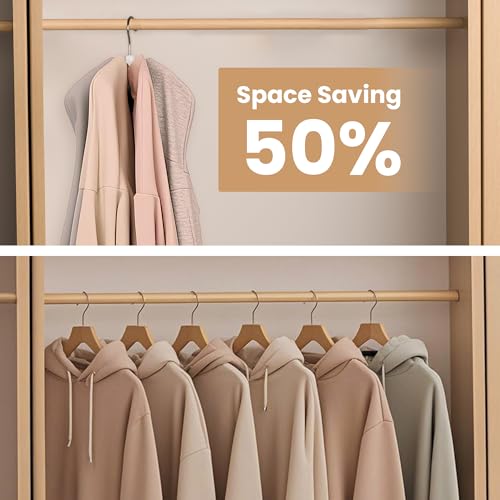 2-Pack 360° Swivel Hoodie Hangers with 6 Cedar Balls, Closet Organizer for Bra, Scarves, Belts, Purse & Accessories Storage