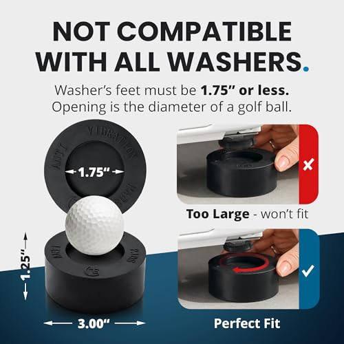 Anti Vibration Pads for Washing Machine with Tank Tread Grip™ - 8 Pack + Level - Fits MOST Round Feet up to 1.75” - Stops Washer Dryer from Moving - Rubber Antivibration Stabilizer for Leveling Washer