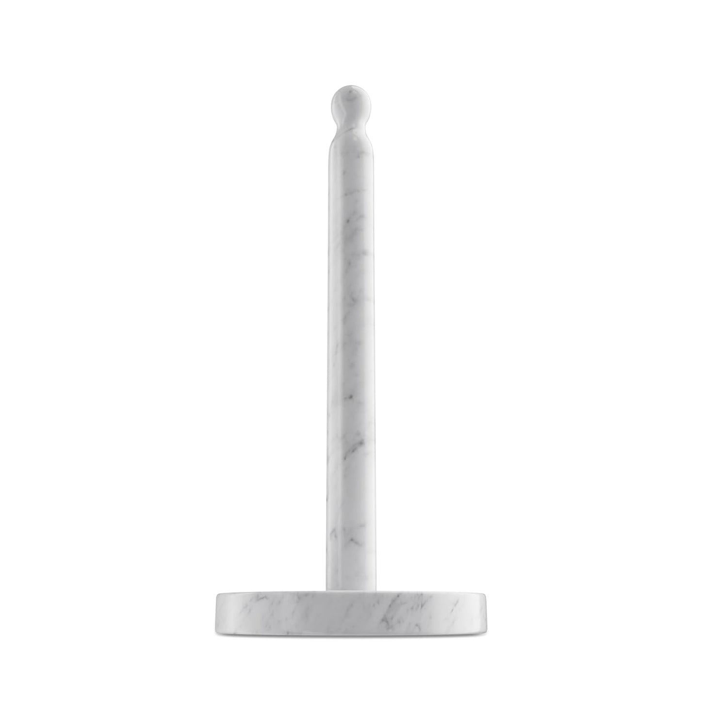 Carrara Marble Paper Towel Holder Countertop, 6" Genuine Stone Paper Towel Holder Stand for Kitchen Storage, for Standard Rolls