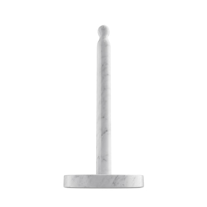 Carrara Marble Paper Towel Holder Countertop, 6" Genuine Stone Paper Towel Holder Stand for Kitchen Storage, for Standard Rolls