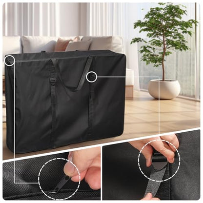 Uranshin Large Outside Zero Gravity Chair Cover with Zippers & Handles | Portable Folding Chair Storage Bag with adjustable straps, 600D Lounge Chair Carrying Bags 43" L x 11" W x 29" H, Black, 2PCS