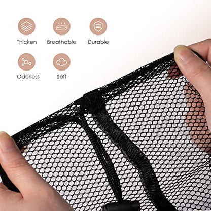Meowoo Large Mesh Laundry Bag, 27×36inch Heavy Duty Mesh Laundry Bags Drawstring Lockable, Laundry Hamper Liner, Machine Washable, for Travel,Storage, Sports Factories, Dorms, Black 1pcs