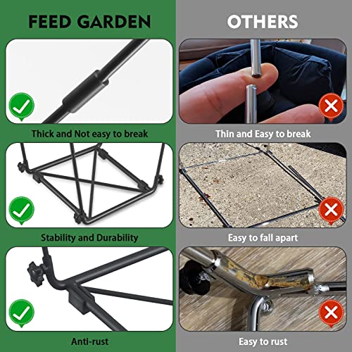 Trash Bag Holder, Outdoor Metal Leaf Bag Holder Stand, Garbage Bag Frame Holder for 30-45 Gallon Bags for Leaves, Camping, Yard Weeding, Lawn Party