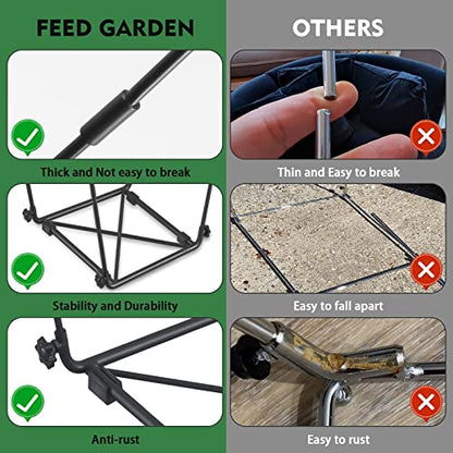 Trash Bag Holder, Outdoor Metal Leaf Bag Holder Stand, Garbage Bag Frame Holder for 30-45 Gallon Bags for Leaves, Camping, Yard Weeding, Lawn Party