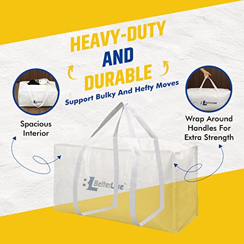 Heavy Duty Moving and Storage Bag,29"x13"x15" Inches Tote with Reinforced Handles,Holds up to 65 lbs.,Tear and Water Resistant,Multi-Purpose and Foldable Double Zipper Polypropylene Bag,Set of 2