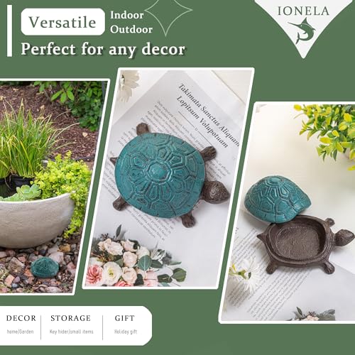Ionela Turtle Key hiders Outside Garden Hide a Key, Antique Blue