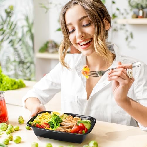 Meal Prep Containers 24oz-100 Pack (200-Piece) Reusable Food Storage Containers with Lids Microwave, Freezer, Dishwasher Safe - Leakproof & BPA Free Durable Plastic Bento Box for To Go Take Out