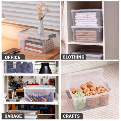 Citylife 17 QT Clear Storage Bins with Lids 1 Pack Plastic Storage Bins Latching Stackable Containers for Organizing Large Storage Box for Garage Workshop, Toys Coloring Books, Closets Bedrooms