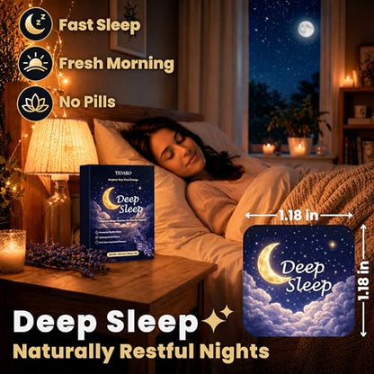 Premium 60 Count Sleep Patches with Valerian Root and Melatonin Extra Strength for Adults - Natural Relaxation and Deep Calm Home Support Patch At Night